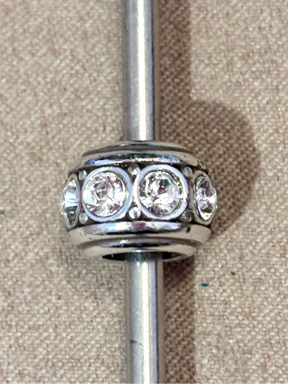 🆕 Brighton Glam Spacer bead Silver with clear big round crystals Retired - Picture 2 of 7